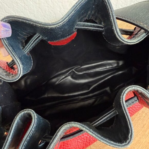 Celine Vintage Drawstring Red/Black Shoulder Bag - Picture 7 of 10